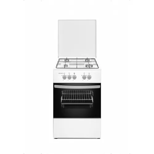 Aragaz combinat zanetti z500 ewh, 4 arzatoare, aprindere electrica, curatare traditionala, 50 cm, alb, negru