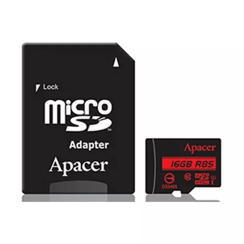 Card de memorie APACER AP16GMCSH10U5-R, MicroSD 16GB, Class 10,  UHS-I,  U1,  SD adapter