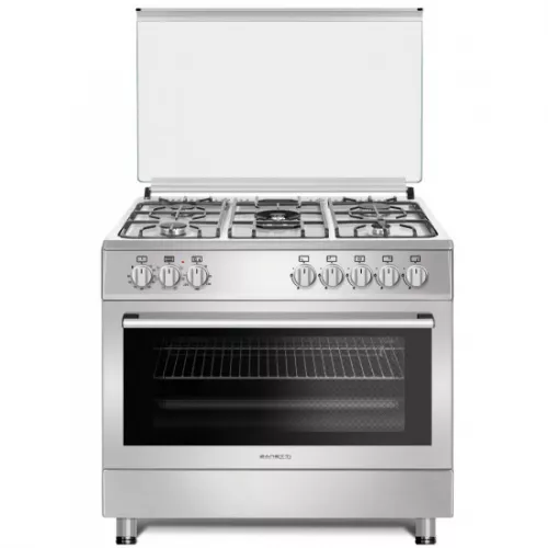 Aragaz combinat zanetti z9000 eix, 104  l,  5 arzatoare,  aprindere electrica,  gril,  timer,  60 cm,  inox,  negru