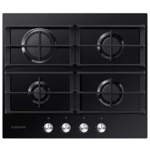 Plita incorporabila cu gaz samsung na64h3000ak/wt, 4 arzatoare,  sticla calita,  aprindere electrica,  negru