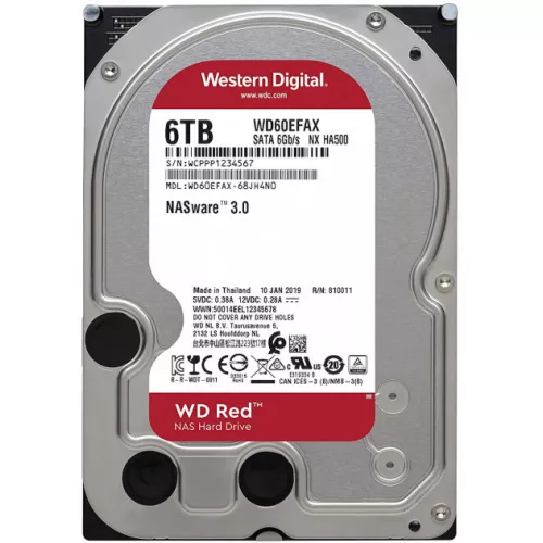 HDD WD Red NAS (WD60EFAX), 3.5 6.0TB, 256MB