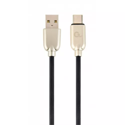 Cablu USB Cablexpert Blister Type-C, USB2.0,  AM/CM,  2.0m,  Cablexpert Premium Ruber Black,  CC-USB2R-AMCM-2M