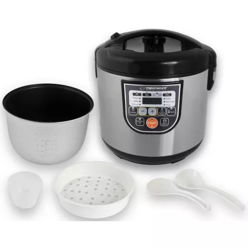 Multifierbator esperanza cooking mate ekg011, 5 l,  860 w,  11 programe,  pregatire felul intai,  terci,  orez,  pilaf,  gatire cu aburi,  tocana,  prajire,  iaurt,  inox,