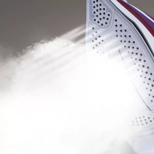 Fier de calcat goldmaster gm 7613 k, 2200 w, 150 g/min, 350 ml, talpa ceramica, bordo, alb