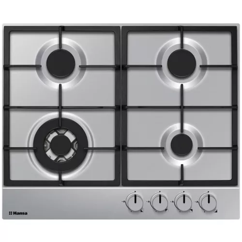 Plita incorporabila cu gaz hansa bhgi611502, gaz,  4 arzatoare,  inox,  arzator wok,  aprindere electrica,  inox
