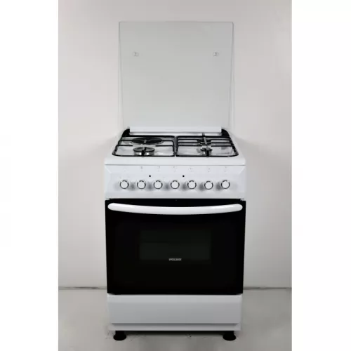 Aragaz combinat wolser wl-60603 wge, 4 arzatoare,  aprindere electrica,  timer,  curatare traditionala,  60 cm,  alb, negru