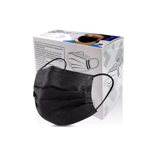 Masca de protectie HELMET 5pcs/box Disposable Face Mask, 3 layers, Black 