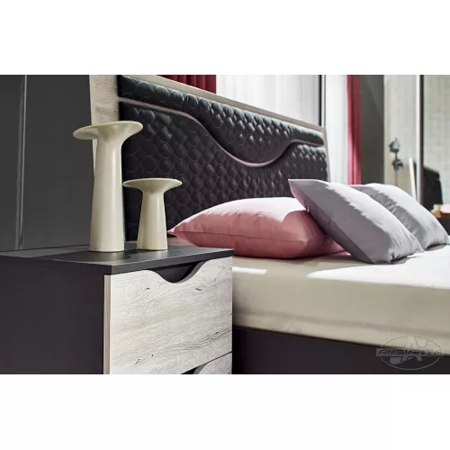 Noptiera ambianta happy,  alb samoa, 2 sertare,  pal melaminat,  alb samoa, 58 x 45.2 x 38.3