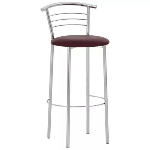 Scaun nowy styl marco hoker chrome v3, metal cromat,  piele artificiala,  maro,, 96.5 x 40 x 40