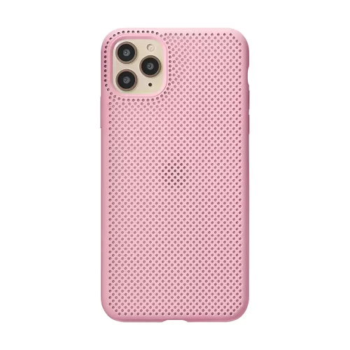 Husa helmet case liquid silicone iphone 11 pro max grid, pink, 6.5"