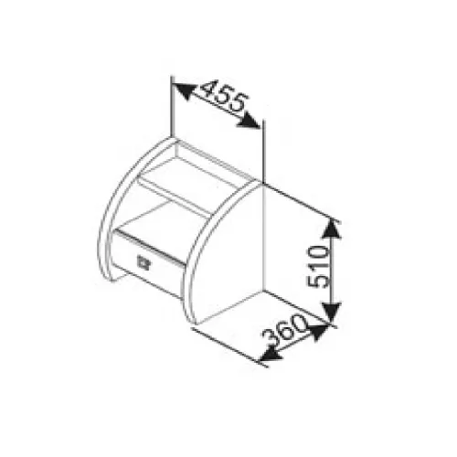 Noptiera ambianta cristal turcoaz, raft, sertar, pal melaminat,turcoaz,, 51 x 45.5 x 36