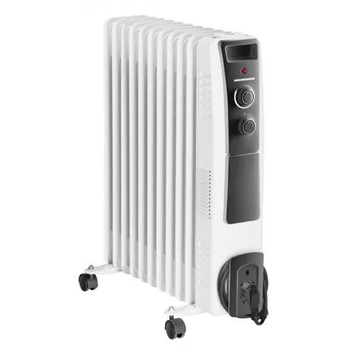 Radiator cu ulei heinner hoh-y11wb, 2500 w,  3 trepte de putere,  pe podea,  termostat,  alb