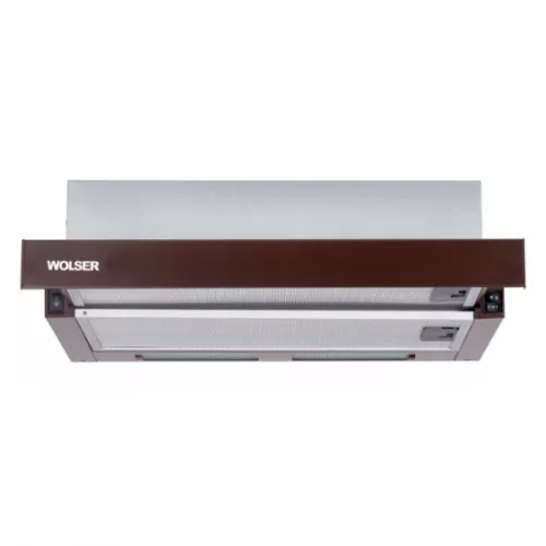 Hota wolser wl- f  60 slim brown, 400 m3/h,  1 motor,  60 cm,  filtru de grasime din aluminiu,  maro