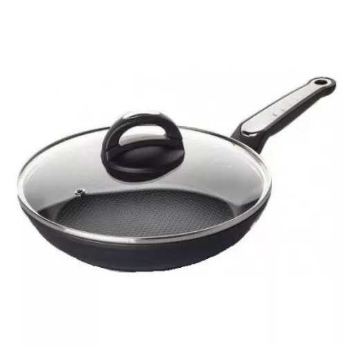 Tigaie cu capac maestro mr-1207-28, 22 cm,  aluminiu,  acoperire cu titan,  negru