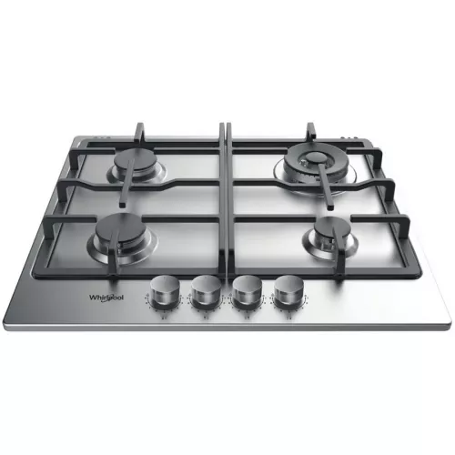 Plita incorporabila cu gaz whirlpool tkrl661ix, 4 arzatoare, arzator wok,  aprindere electrica, inox