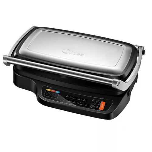 Gratar electric midea mc-jsy3921c, 2100 w, 8 functii, termostat reglabil, negru, argintiu