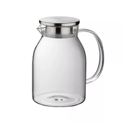Ceainic kela krüge, 1.2 l, inox, sticla, transparent