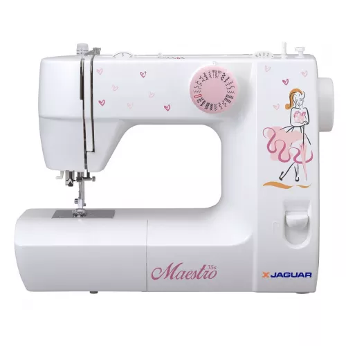Masina de cusut jaguar maestro 35s, 60 w, 25 programe, iluminare, alb