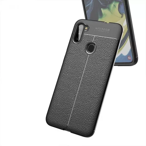 Husa helmet leather texture tpu case samsung a11 black