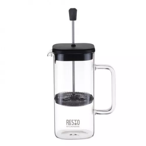 French-press resto 90504, glass, 1 l, akzent, 0.8 l, sticla borosilicata, transparent, negru