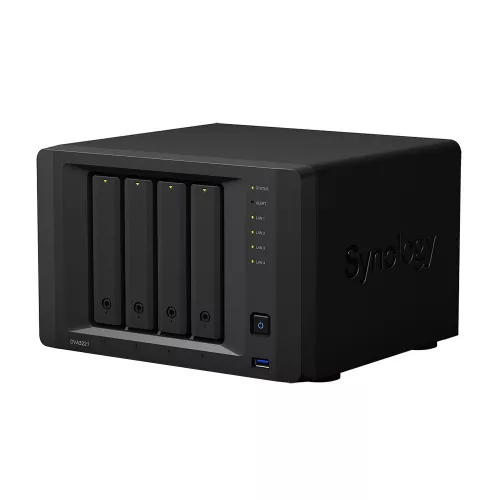 Nas server synology dva3221 deep learning nvr, 4-bay, intel atom 4-core 2.1ghz, gtx 1650, 8gb, 4x1gbe, com