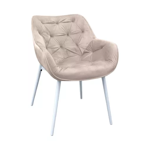 Scaun dp lotus, catifea, capucino + white legs