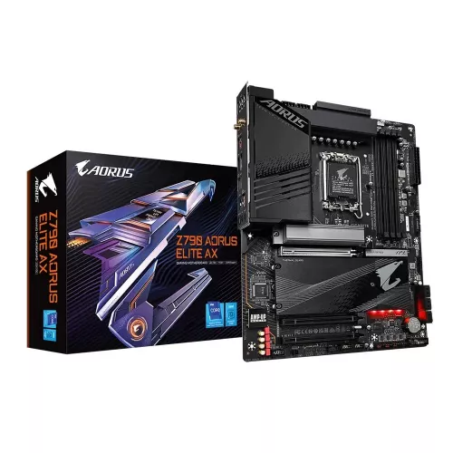 Placa de baza gigabyte s1700 z790 aorus elite ax, lga 1700, atx, lga1700, intel z790, ddr5 sdram, ram: 128 gb, 4x dimm 4000 mhz