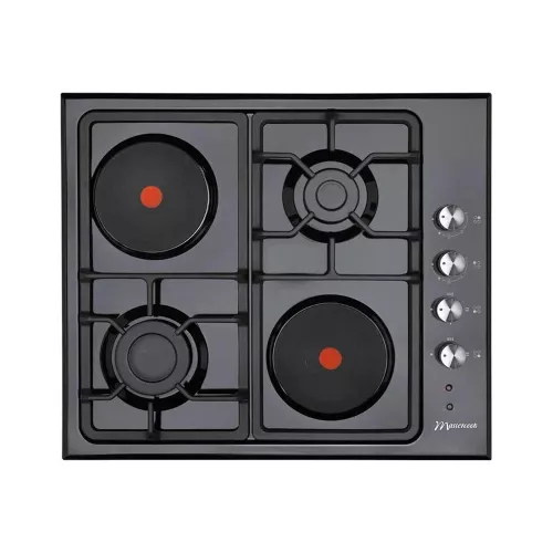 Plita incorporabila combinata mastercook sirius mc-e 4622 bl, 4 arzatoare, negru