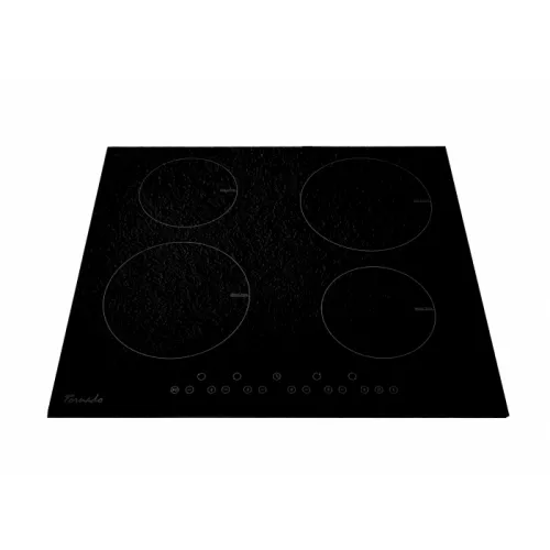 Plita incorporabila cu inductie tornado gtr600n induction bl, 4 arzatoare, vitroceramica, timer, negru