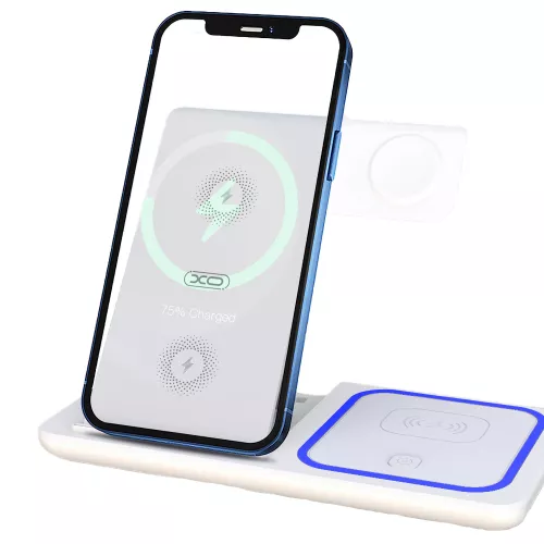 Wireless charger xo 3in1, wx023, white (apple supporting)