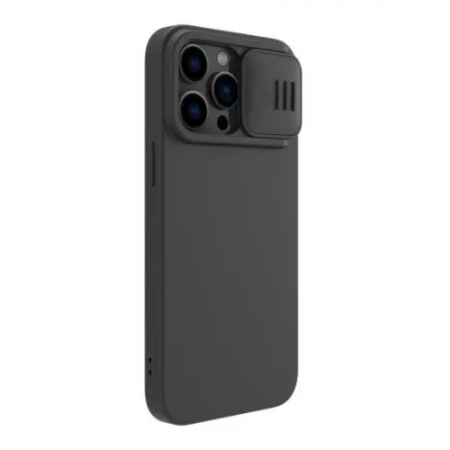 Husa nillkin apple iphone 14 pro max, camshield silky magnetic silicone case, elegant black