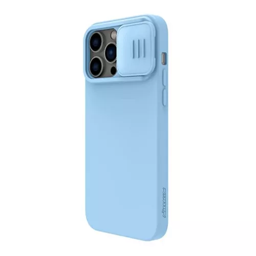 Husa nillkin apple iphone 14 pro max, camshield silky silicone case, blue haze