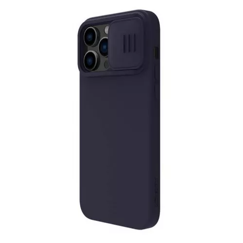 Husa nillkin apple iphone 14 pro, camshield silky magnetic silicone case, midnight blue