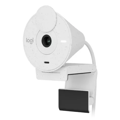 Web camera logitech brio 300 full hd webcam, 1080p with auto light correction, noise-reducing mic, and usb-c- off-white - usb - emea28-935