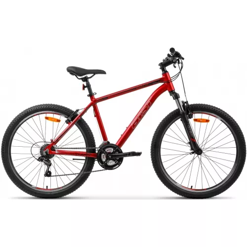 Bicicleta aist rocky 1.0 бордово-черный 26 алюминий 21 v-brake v-brake аммортиз. перед. вилка, 26", 21 viteze, bordo, negru