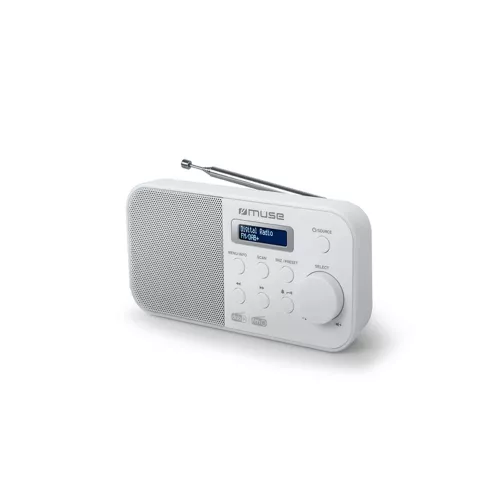 Radio portabil muse m-109 dbw, tuner dab+, fm pll radio, white
