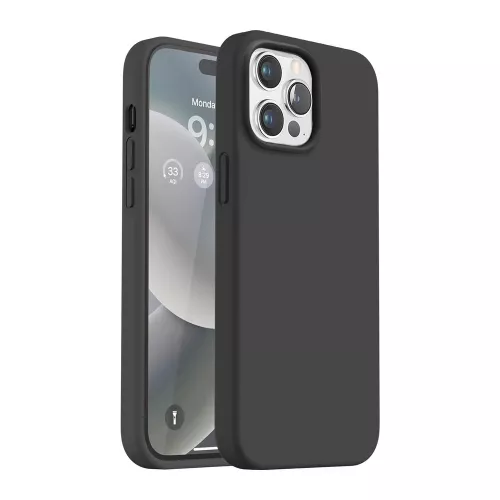 Husa helmet case liquid silicone iphone 14 pro max, black
