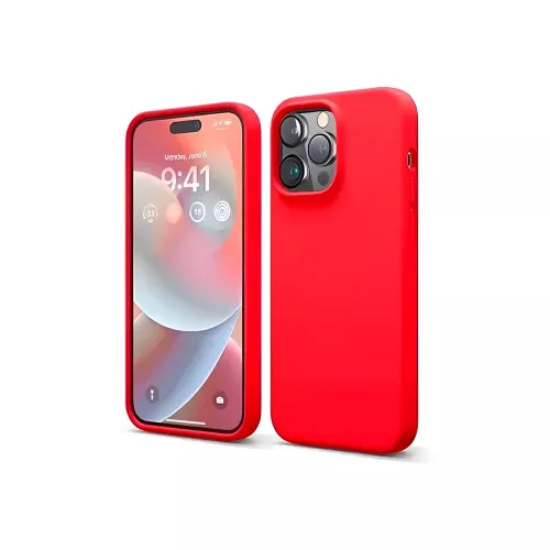 Husa helmet сase silicone soft touch iphone 14 pro, red