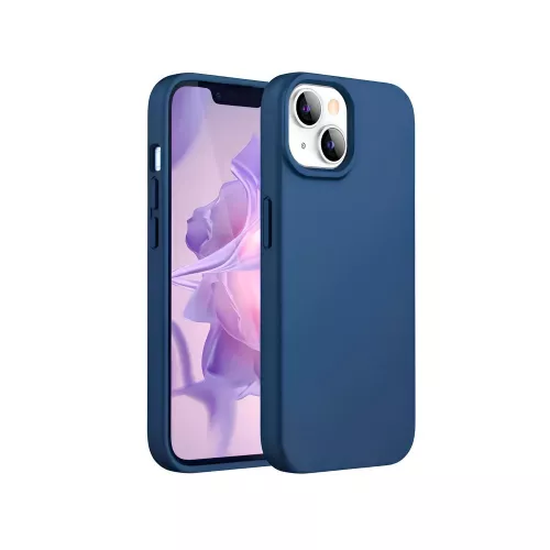 Husa helmet case silicone soft touch iphone 14, blue
