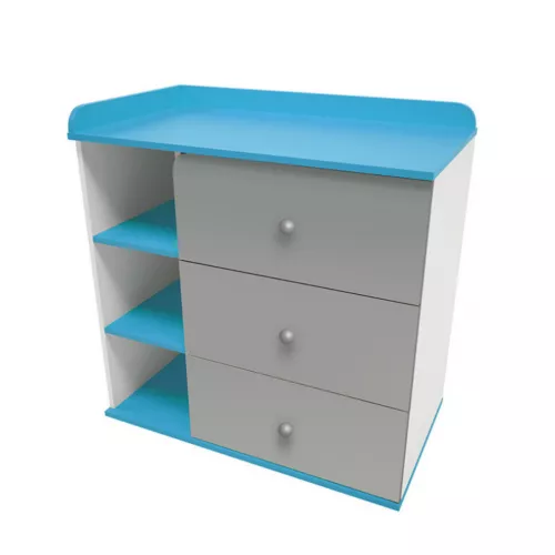 Comoda mobilier
 polini kids sky 5085, gri, albastru, 90x50x90