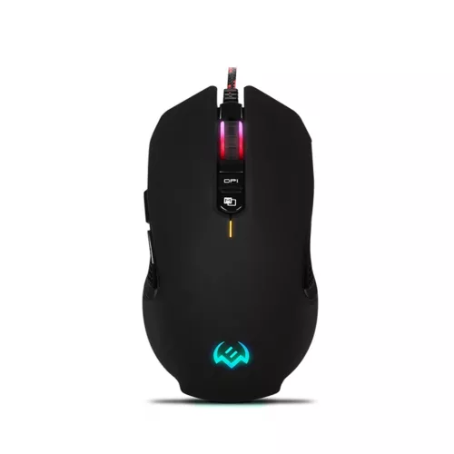 Gaming mouse sven rx-g955 gaming, optical mouse, 600-4000 dpi, 7+1 buttons (scroll wheel), dpi switching modes, two navigation buttons (forward and back), rgb backlight, soft touch coating, usb, black