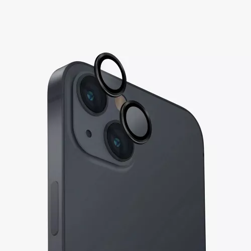 Sticla de protectie uniq optix aluminium camera lens protector for iphone 15/15 plus, black