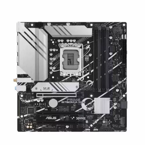 Placa de baza asus prime b760m-a wifi intel b760, lga1700, dual ddr5 7200+mhz, pcie 4.0 x16, display port/2xhdmi, usb3.2, usb type-c, sata raid, 2 x m.2 slots pcie 4.0 x4, sb 8-ch., 2.5gb ethernet, wi-fi 6 802.11ax, aura sync rgb lighting