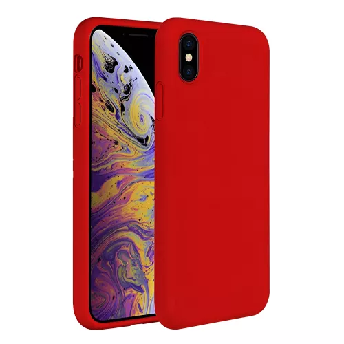 Husa helmet liquid silicone iphone xs max, red