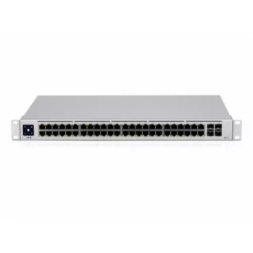 Comutator de retea ubiquiti unfi switch 48 (usw-48), 48-port gigabit switch with sfp managed layer 2, 4-ports sfp, 48 10/100/1000 mbps ethernet rj45 ports, 1.3" touchscreen display, non-blocking throughput: 52 gbps, forwarding rate: 77.376 mbps, rackmountable