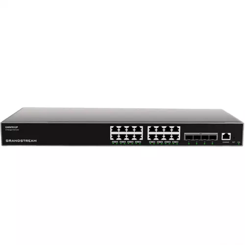 Comutator de retea grandstream 16-port gigabit layer 3 managed  poe+ switch, gwn7812p,16xpoe ports, 4x10gbit sfp+, 240w budget