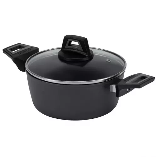 Cratita cu capac polaris graphit-24c, 4.2 l, 24 cm, negru