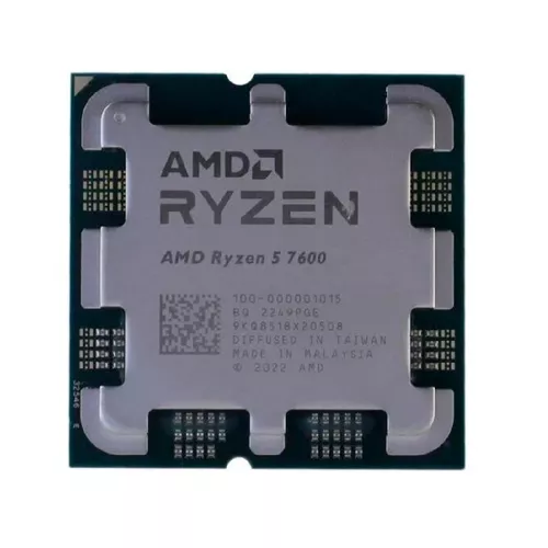 Procesor amd ryzen™ 5 7600, socket am5, 3.8-5.1ghz (6c/12t), 6mb l2 + 32mb l3 cache, amd radeon™ graphics, 5nm 65w, zen4, unlocked, tray