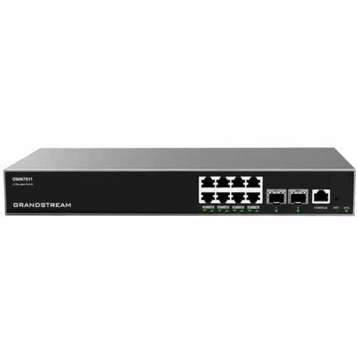 Comutator de retea grandstream 8-port gigabit layer 3 managed switch "gwn7811",2x10gbit sfp+, console port, rack-mount