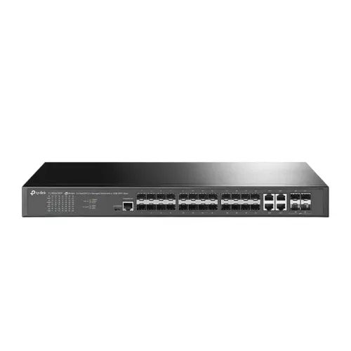 Comutator de retea tp-link 24-ports sfp l2+  tl-sg3428xf, 20xsfp, 4xsfp/rj45, 4x10g sfp+, 1xrj45 console, 1xmicrousb console, 2xpsu